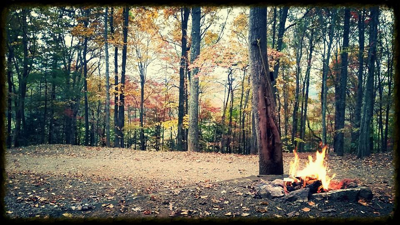 Campsite with fire